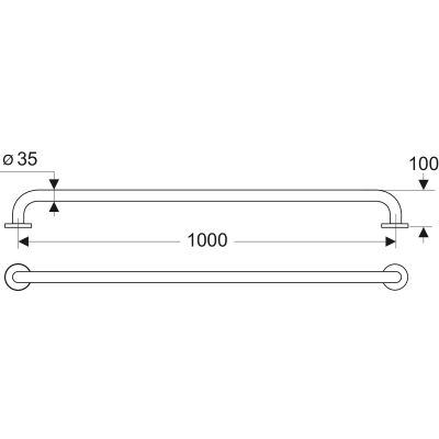 Ideal Standard Contour 21 uchwyt 100 cm ścienny biały S6459AC