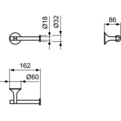 Ideal Standard La Dolce Vita uchwyt na papier toaletowy magnetyczny szary T5495A5