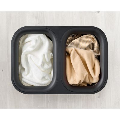 Joseph Joseph Tota Twin Luxe kosz na bieliznę i pranie 90 l bambus czarny 5000005