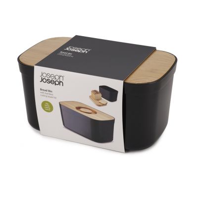 Joseph Joseph Bread Bin chlebak z deską do krojenia bambus/czarny 81103