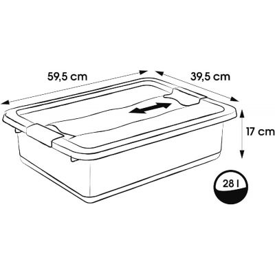 Keeeper Cristallbox Cornelia pojemnik do przechowywania 59,5x39,5x17 cm przezroczysty 1042900100000