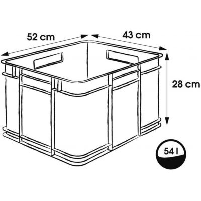 Keeeper Bruno Euro-Box pojemnik do przechowywania 52x43x28 cm szary 1539982700000