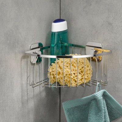 Kela Arona koszyk łazienkowy ścienny narożny srebrny 20093