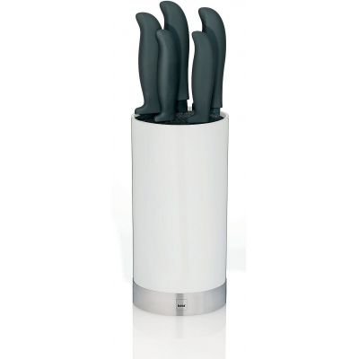 Kela Acida zestaw 5 szt noży w stojaku biały KE-11286