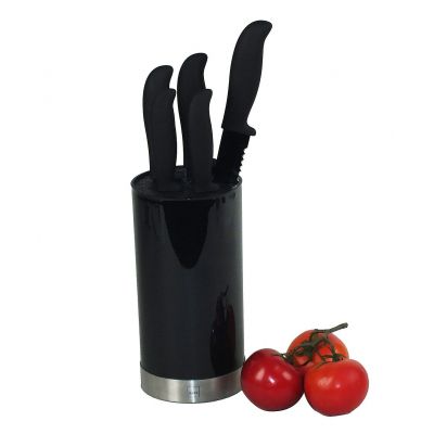 Kela Acida zestaw noży 5 sztuk w stojaku czarny KE-11287