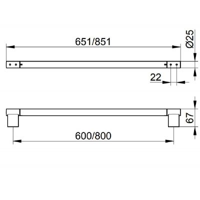 Keuco Plan drążek na ręcznik 65 cm stal 14901070600
