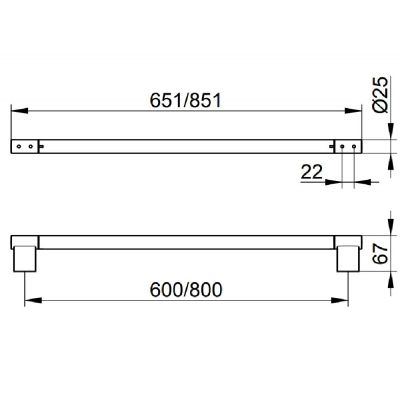 Keuco Plan drążek na ręcznik 65 cm chrom 14901170600