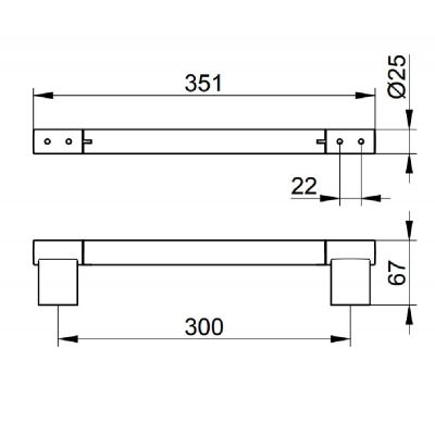 Keuco Plan drążek na ręcznik 35 cm stal 14907070000