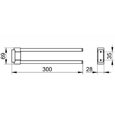 Keuco Plan drążek na ręcznik stal 14919170000
