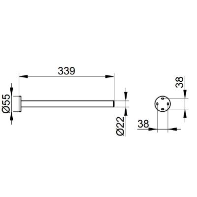 Keuco Plan drążek na ręcznik 33,9 cm chrom 14923170000