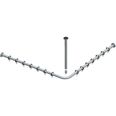 Keuco Plan drążek zasłony prysznicowej narożny 90 cm szary 14937070900