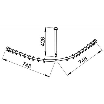 Keuco Plan drążek zasłony prysznicowej narożny 90 cm chrom 14938010900