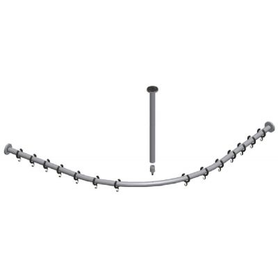 Keuco Plan drążek zasłony prysznicowej 90 cm czarno-szary (RAL 7021) 14938070900