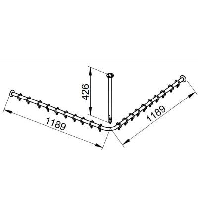 Keuco Plan drążek zasłony prysznicowej narożny 120 cm chrom 14939011200