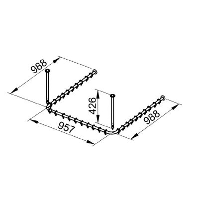 Keuco Plan drążek zasłony prysznicowej 100 cm chrom 14940011000