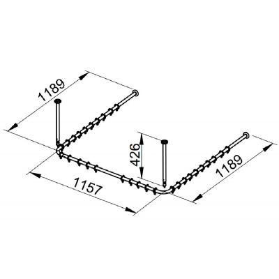 Keuco Plan drążek zasłony prysznicowej 120 cm chrom 14940011200