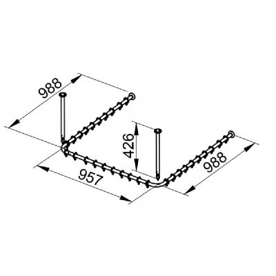Keuco Plan drążek zasłony prysznicowej narożny 100 cm chrom 14940171000