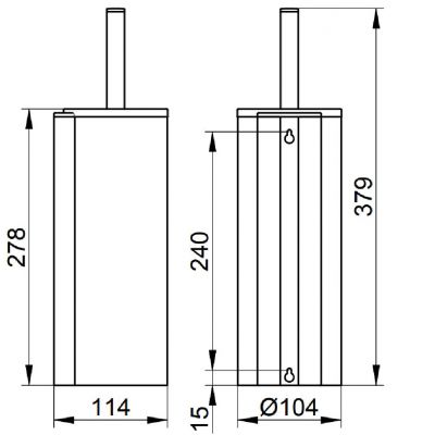 Keuco Plan szczotka toaletowa ścienna srebrny 14964170100