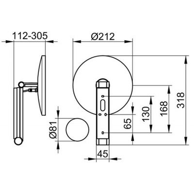 Keuco Cosmetic mirrors lusterko kosmetyczne 21,2x31,8 cm okrągłe z oświetleniem brąz szczotkowany 17612039006