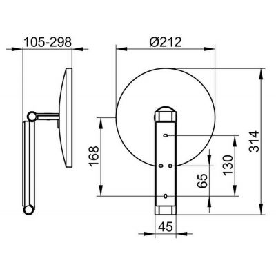 Keuco Cosmetic mirrors lusterko kosmetyczne 21,2x31,4 cm okrągłe nikiel szczotkowany 17612050000