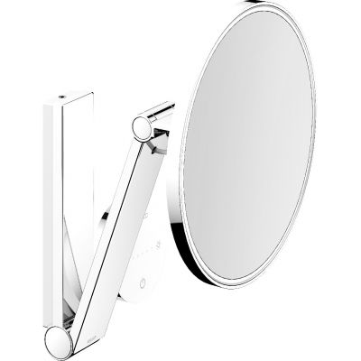 Keuco Cosmetic mirrors lusterko kosmetyczne 21,2x31,8 cm okrągłe z oświetleniem nikiel szczotkowany 17612059006