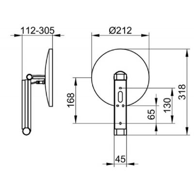 Keuco Cosmetic mirrors lusterko kosmetyczne 21,2x31,8 cm okrągłe z oświetleniem stal 17612079003