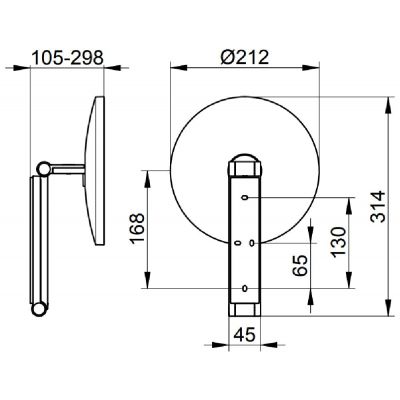 Keuco Cosmetic mirrors lusterko kosmetyczne 21,2x31,4 cm okrągłe chrom czarny szczotkowany 17612130000