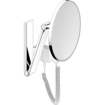 Keuco Cosmetic mirrors lusterko kosmetyczne 21,2x31,4 cm okrągłe z oświetleniem chrom czarny szczotkowany 17612139001