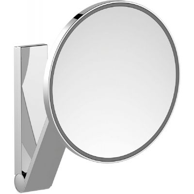 Keuco Cosmetic mirrors lusterko kosmetyczne 21,2x31,8 cm okrągłe z oświetleniem chrom czarny szczotkowany 17612139003