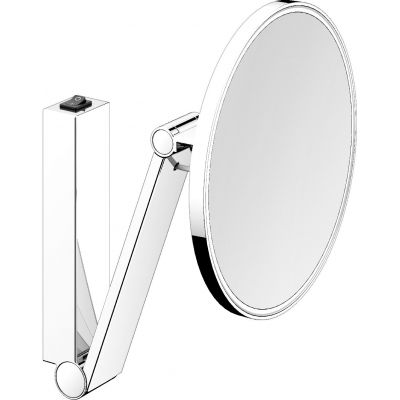 Keuco Cosmetic mirrors lusterko kosmetyczne 21,2x31,4 cm okrągłe z oświetleniem chrom czarny szczotkowany 17612139004