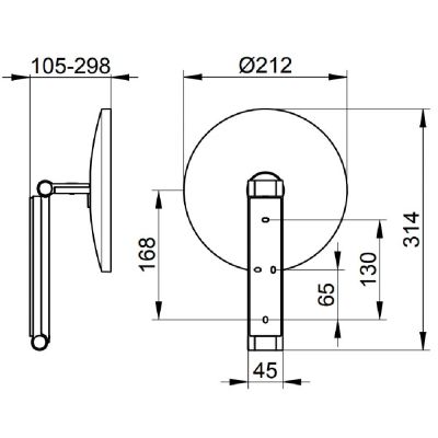 Keuco Cosmetic mirrors lusterko kosmetyczne 21,2x31,4 cm okrągłe aluminium 17612170000