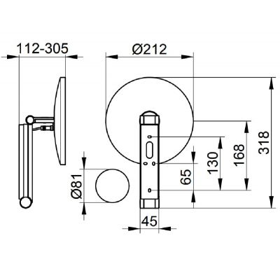 Keuco Cosmetic mirrors lusterko kosmetyczne 21,2x31,8 cm okrągłe z oświetleniem 17612179002