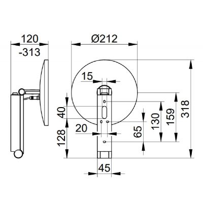 Keuco Cosmetic mirrors lusterko kosmetyczne 21,2x31,8 cm okrągłe z oświetleniem aluminium 17612179004