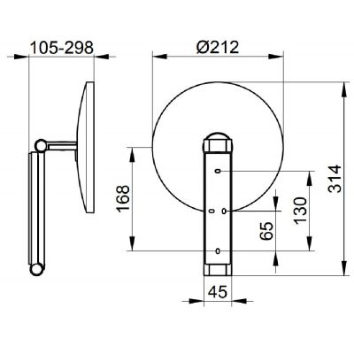 Keuco Cosmetic mirrors lusterko kosmetyczne 21,2x31,4 cm okrągłe z oświetleniem aluminium 17612210000