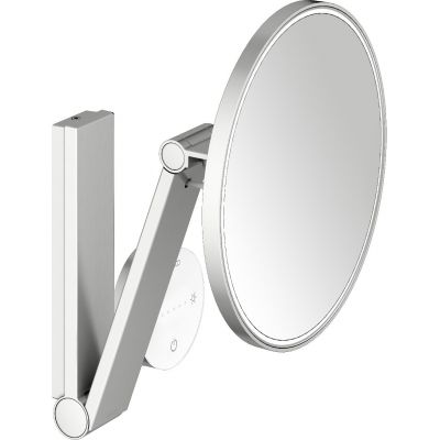 Keuco Cosmetic mirrors lusterko kosmetyczne 21,2x31,8 cm okrągłe z oświetleniem stal szlachetna 17612219002