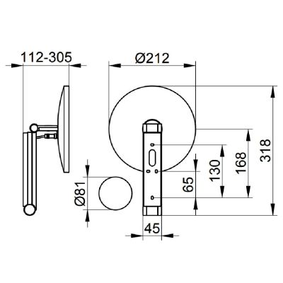 Keuco Cosmetic mirrors lusterko kosmetyczne 21,2x31,8 cm okrągłe z oświetleniem stal szlachetna 17612219002