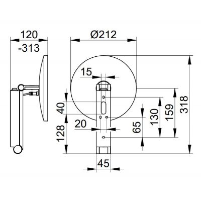 Keuco Cosmetic mirrors lusterko kosmetyczne 21,2x31,8 cm okrągłe z oświetleniem stal szlachetna 17612219004
