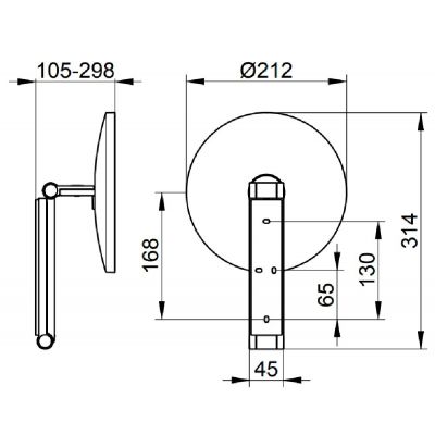Keuco Cosmetic mirrors lusterko kosmetyczne 21,2x31,4 cm okrągłe z oświetleniem mosiądz szczotkowany 17612250000