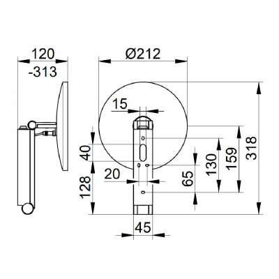 Keuco Cosmetic mirrors lusterko kosmetyczne 21,2x31,8 cm okrągłe z oświetleniem mosiądz szczotkowany 17612259004