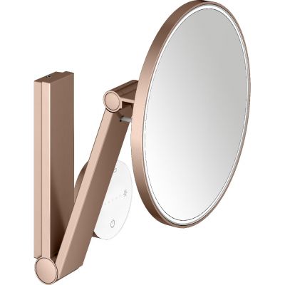 Keuco Cosmetic mirrors lusterko kosmetyczne 21,2x31,8 cm okrągłe z oświetleniem czerwone złoto szczotkowane 17612299002