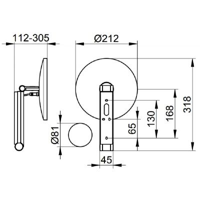 Keuco Cosmetic mirrors lusterko kosmetyczne 21,2x31,8 cm okrągłe z oświetleniem czerwone złoto szczotkowane 17612299002