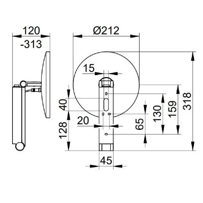Keuco Cosmetic mirrors lusterko kosmetyczne 21,2x31,4 cm okrągłe z oświetleniem czerwone złoto szczotkowane 17612299004