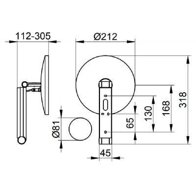 Keuco Cosmetic mirrors lusterko kosmetyczne 21,2x31,4 cm okrągłe z oświetleniem tytan czarny szczotkowany 17612359002