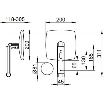 Keuco Cosmetic mirrors lusterko kosmetyczne 20x31 cm prostokątne z oświetleniem chrom 17613019006