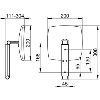 Keuco Cosmetic mirrors lusterko kosmetyczne 20x30,8 cm prostokątne z oświetleniem brąz szczotkowany 17613030000