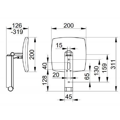 Keuco Cosmetic mirrors lusterko kosmetyczne 20x31 cm prostokątne z oświetleniem brąz szczotkowany 17613039004