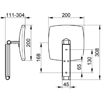 Keuco Cosmetic mirrors lusterko kosmetyczne 20x30,8 cm prostokątne nikiel szczotkowany 17613050000