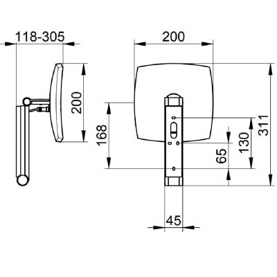 Keuco Cosmetic mirrors lusterko kosmetyczne 20x31 cm prostokątne z oświetleniem nikiel szczotkowany 17613059003