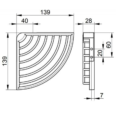 Keuco Shower Shelves koszyk łazienkowy na mydło chrom 24943010000