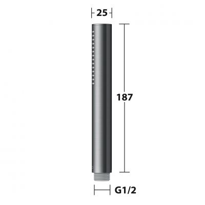 Keuco słuchawka prysznicowa szczotkowany czarny chrom 56080130100